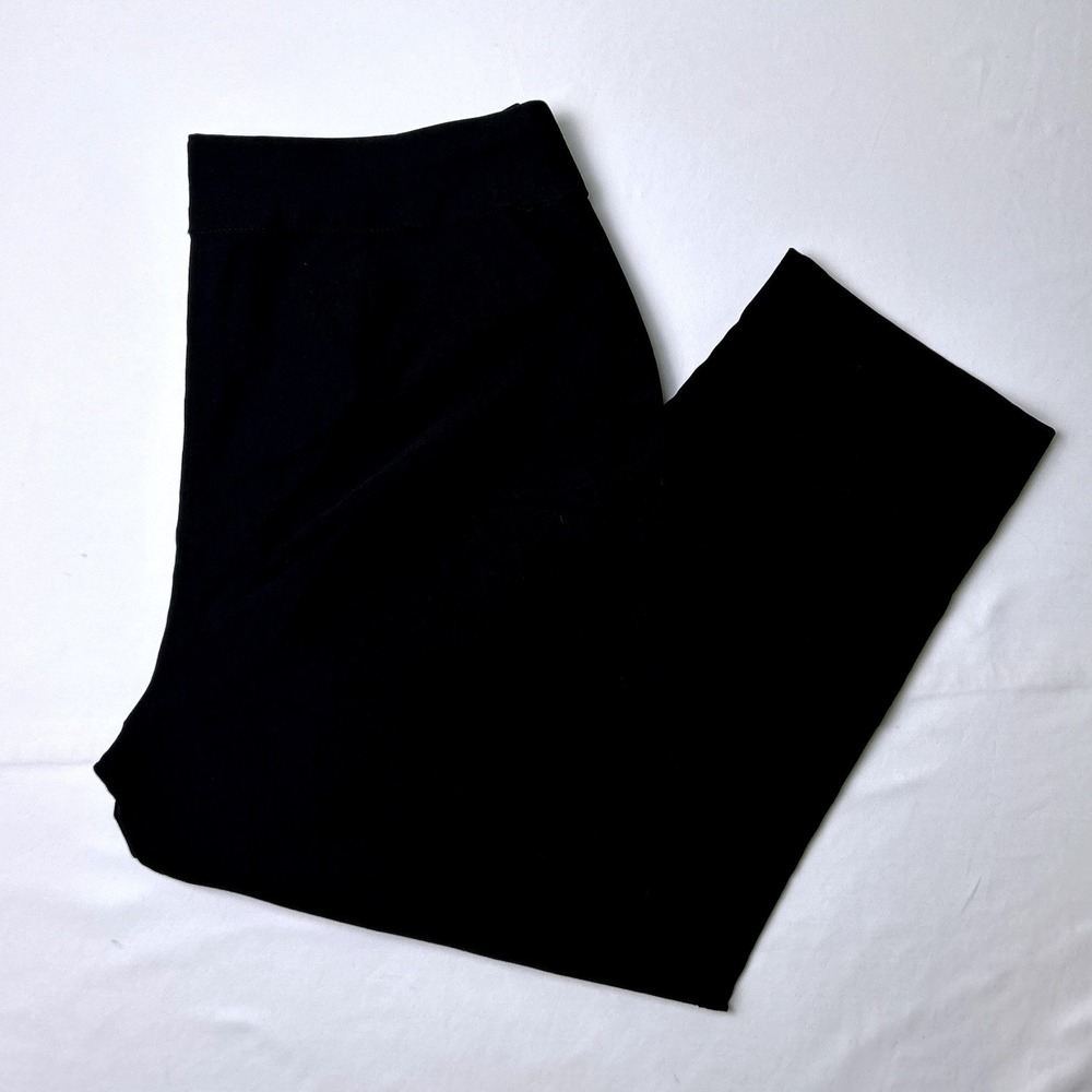 Chico's Womens High Rise So Slimming Pull On Crop Trousers Size 2/12 Black Work